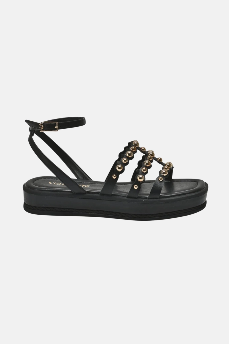 Produto - Sandália Via Marte Flatform Feminina Preta 
