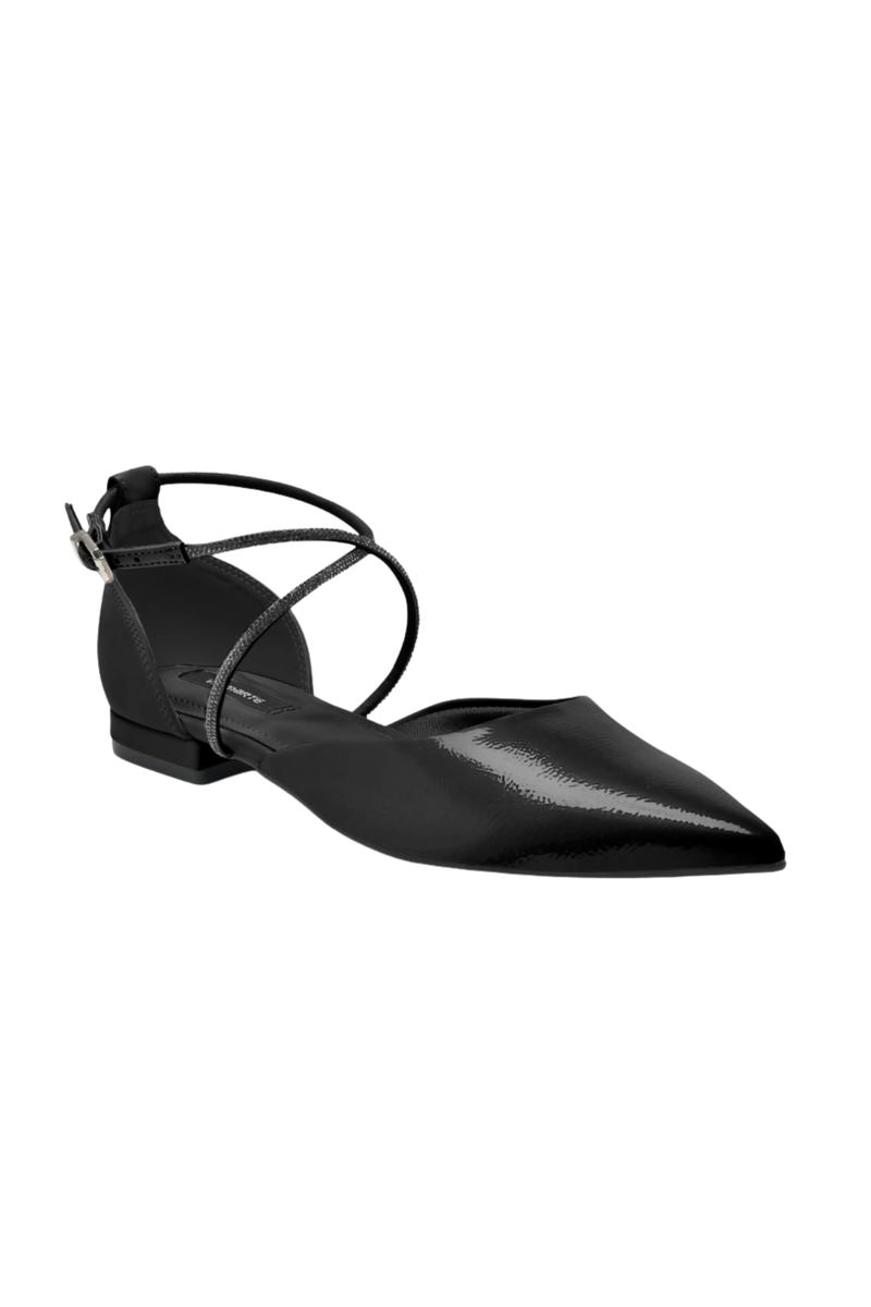 Sapatilha Via Marte Bico Fino Tiras Feminina Preto