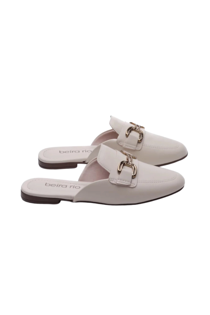 Sapato Beira Rio Mule Feminino  Creme