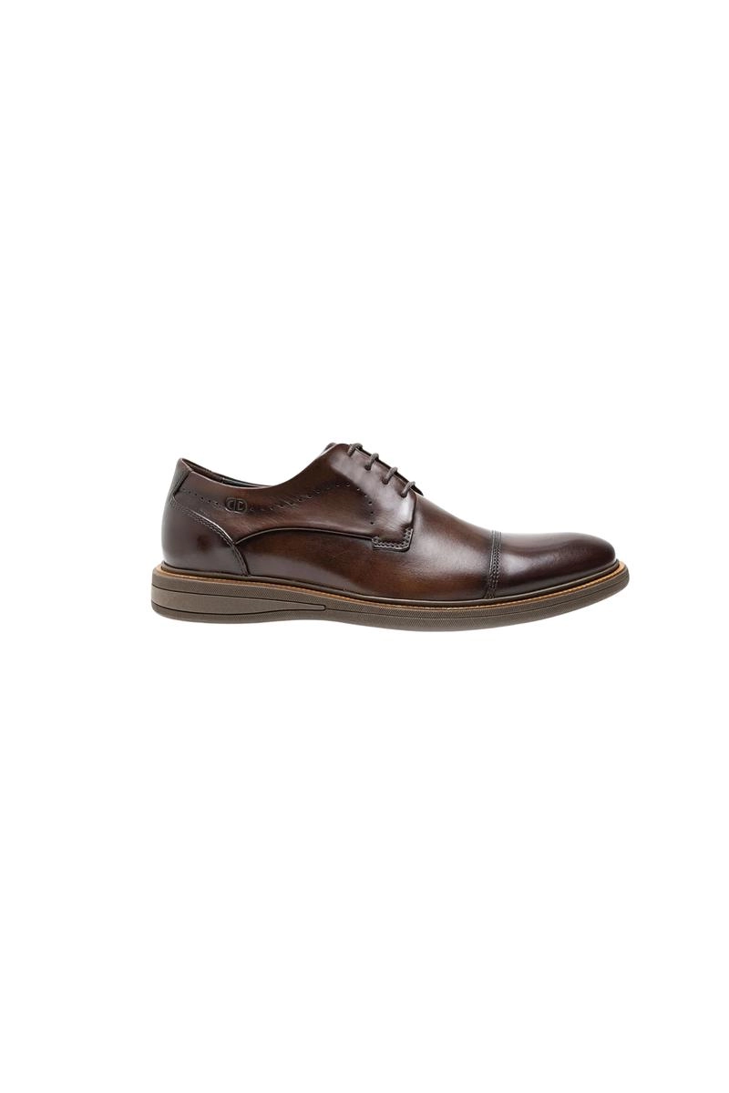 Sapato Democrata Couro Metropolitan Bay Cadarço Masculino Tabaco