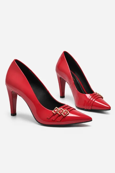 Produto Sapato Feminino Scarpin Bico Fino Vermelho