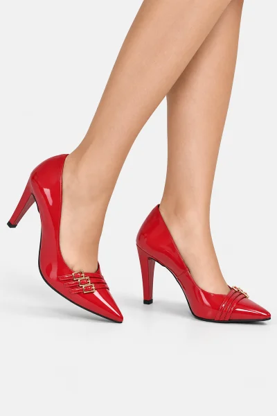 Produto Sapato Feminino Scarpin Bico Fino Vermelho