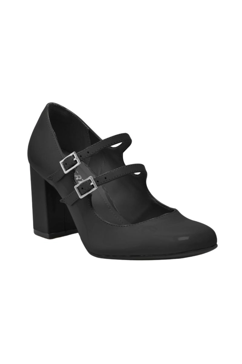 Sapato Via Marte Boneca Fivelas Feminino Preto