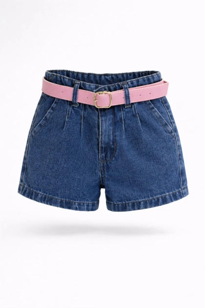 Produto - Shorts Oznes Com cinto Infantil Feminino Jeans