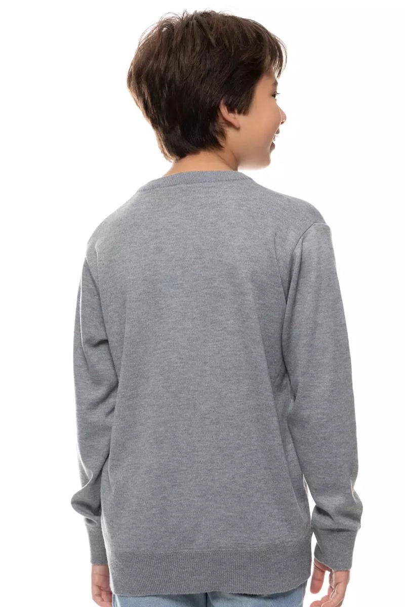 Suéter Crocker Gola redonda Juvenil Masculino Cinza Mescla