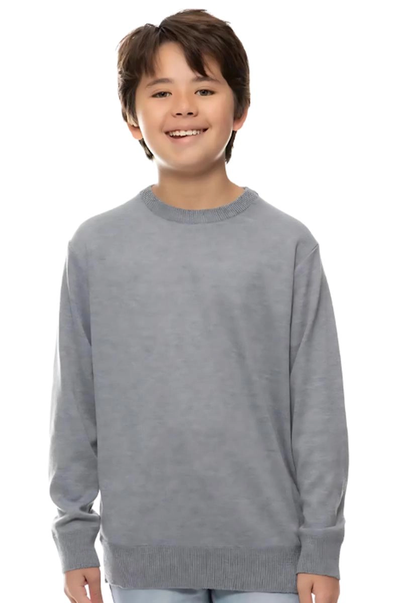 Suéter Crocker Gola redonda Juvenil Masculino Cinza Mescla