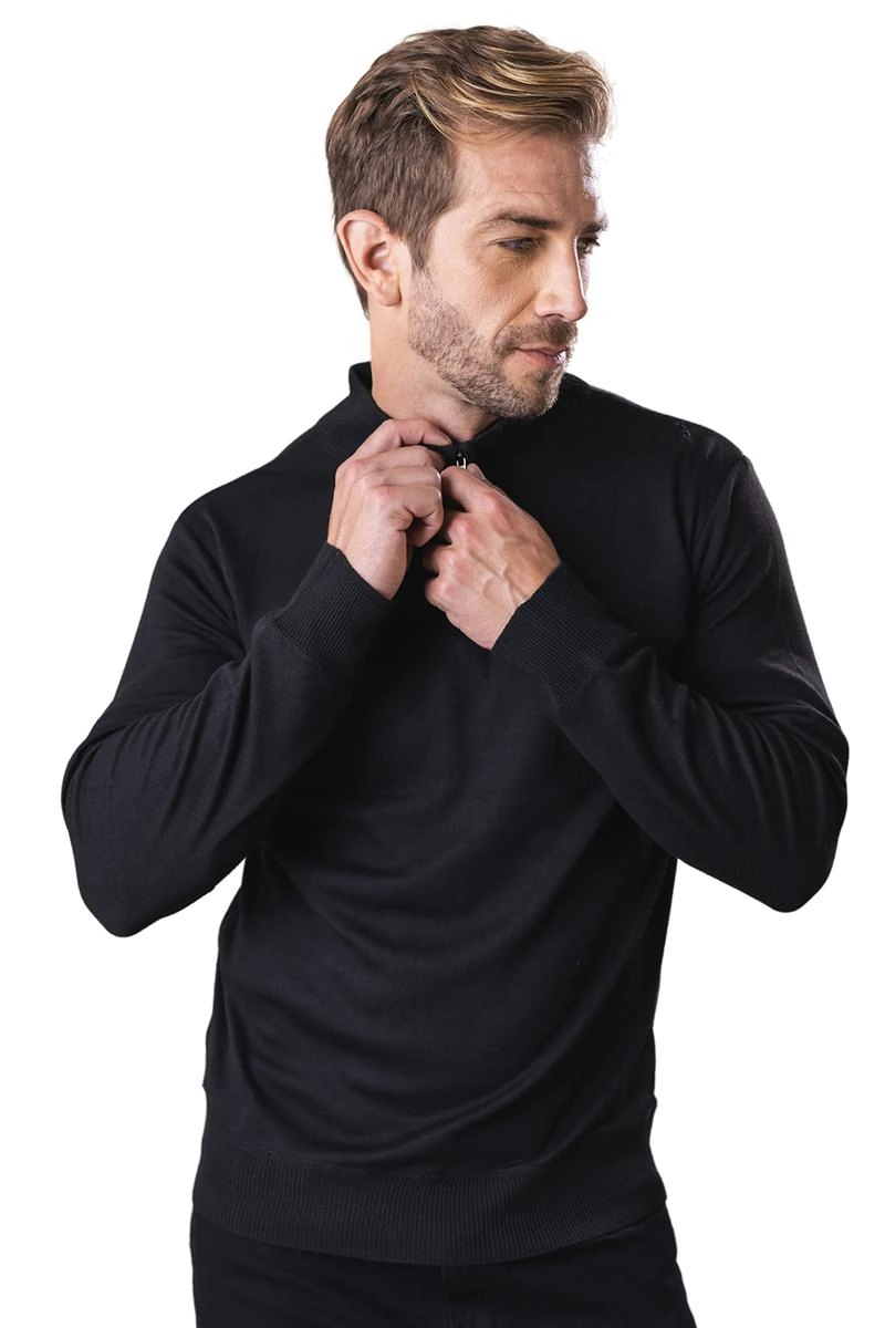 Suéter Crocker Meio Zíper Masculino Preto