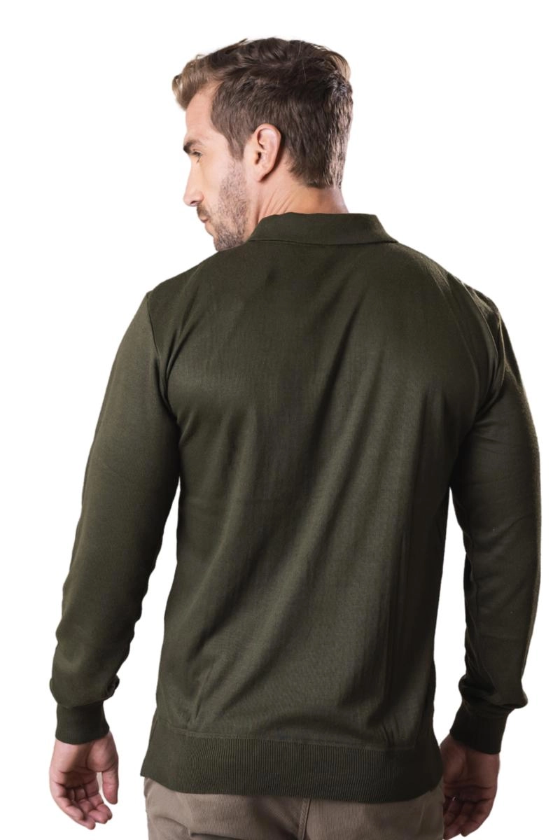Suéter Crocker Polo Masculino Verde Militar