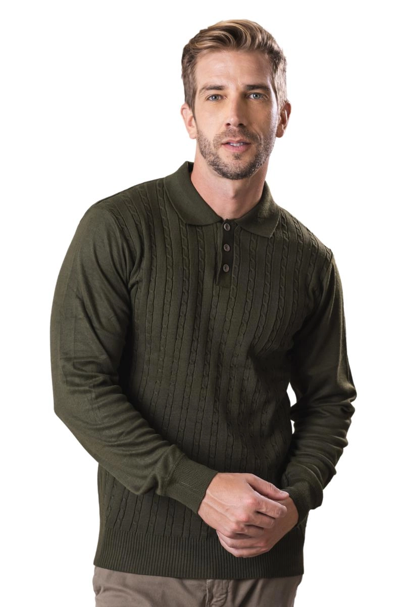 Suéter Crocker Polo Masculino Verde Militar