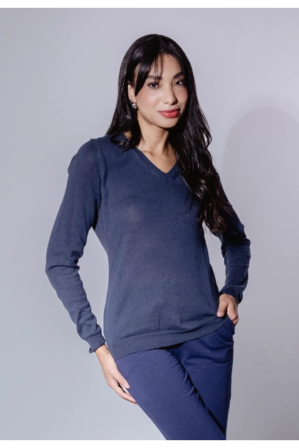 Suéter Feminino Gola V Aishty Produto Suéter Feminino Gola V Aishty