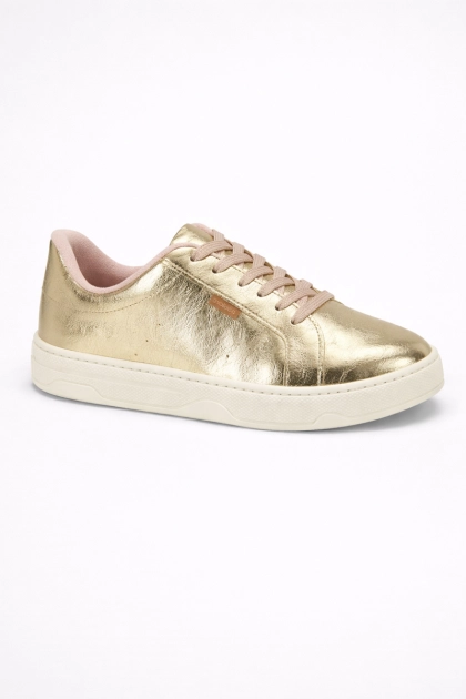Produto - Tênis Moleca Casual Feminino Metalizado Dourado