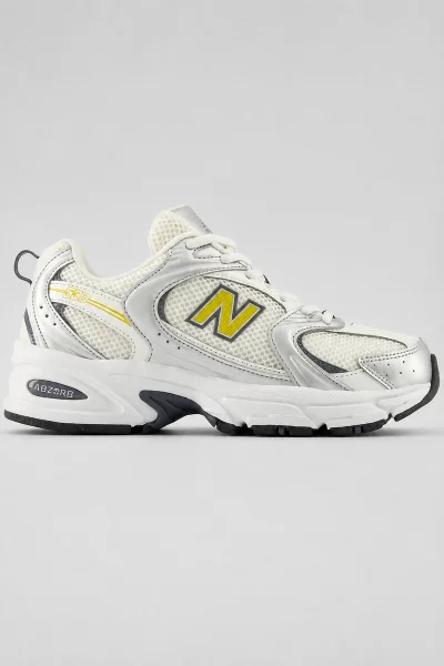 Tênis New Balance Unissex 530 Prata e Amarelo Produto Tênis New Balance Unissex 530 Prata e Amarelo