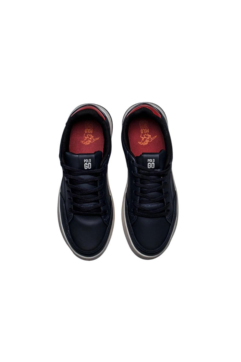 Tênis Polo Go Casual Masculino Preto e Vermelho