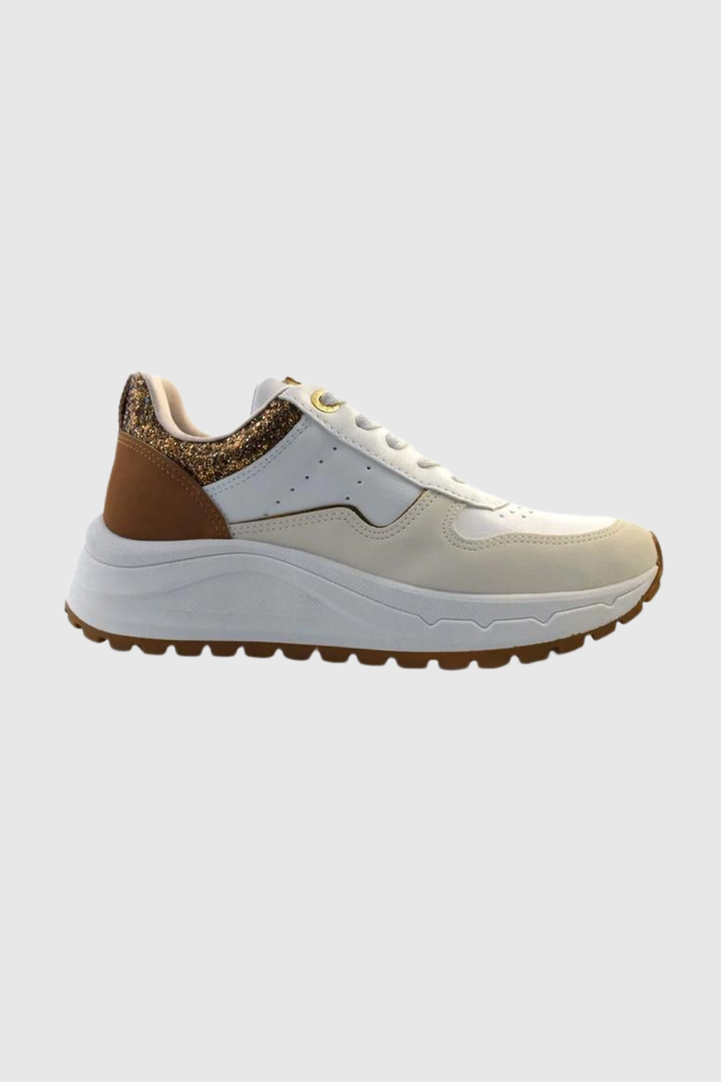 Produto - Tênis Via Marte Casual Alto Glitter Feminino Marfim