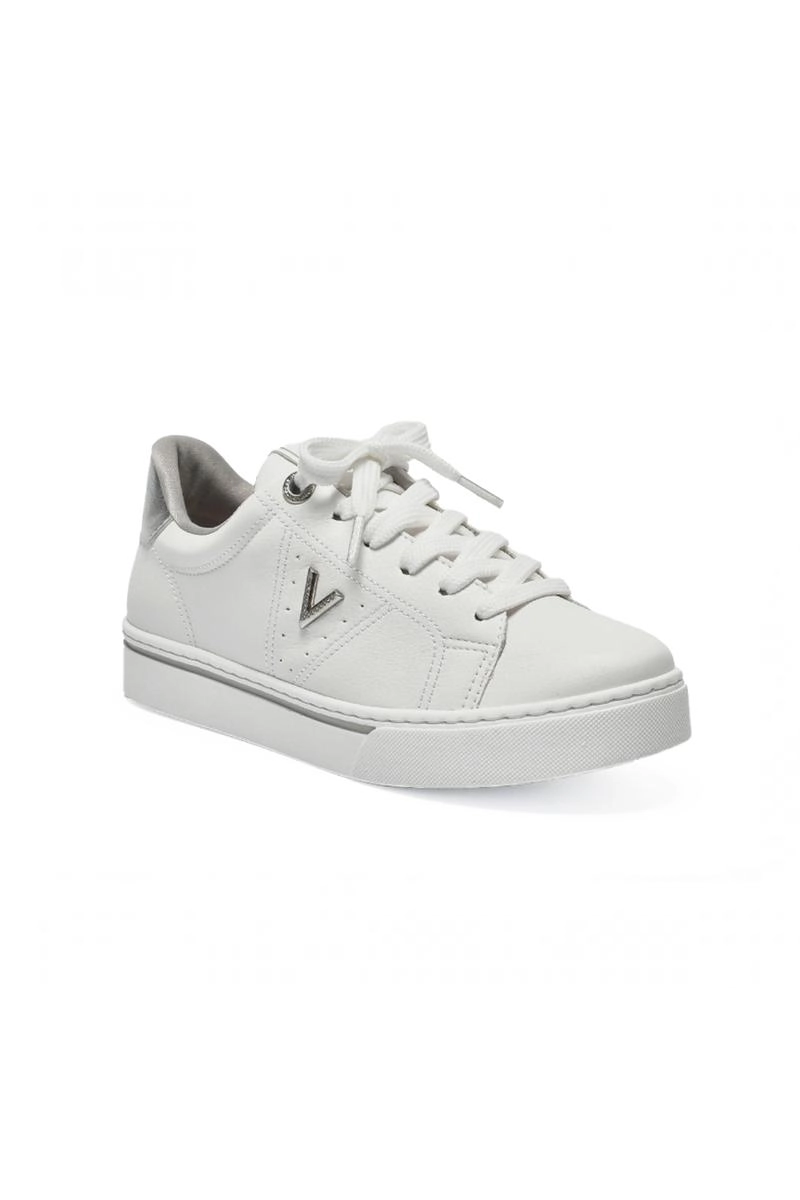 Tênis Via Marte Casual Metais Feminino Branco com Prata