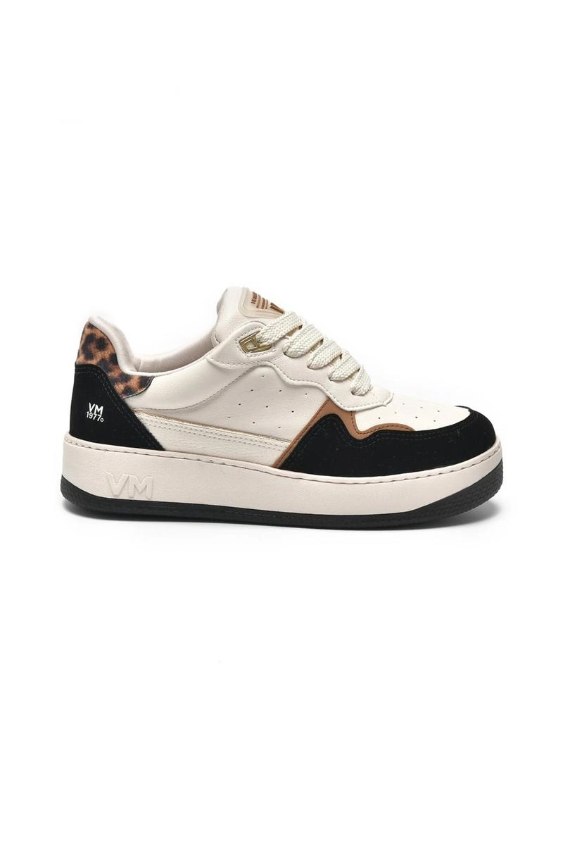 Tênis Via Marte Casual Onça Print Feminino Preto Marfim