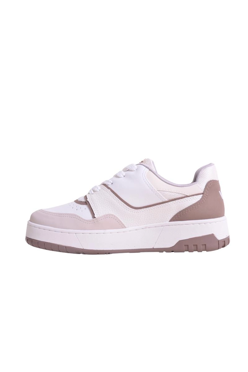 Tenis Via Marte Casual Bicolor V Feminino Branco e Marrom