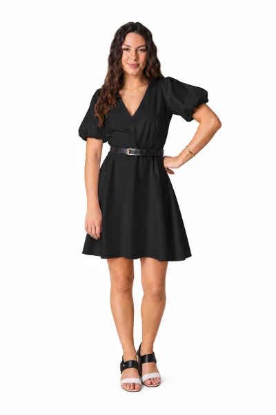 Produto Vestido Feminino Curto Manga Bufante Gabip Preto