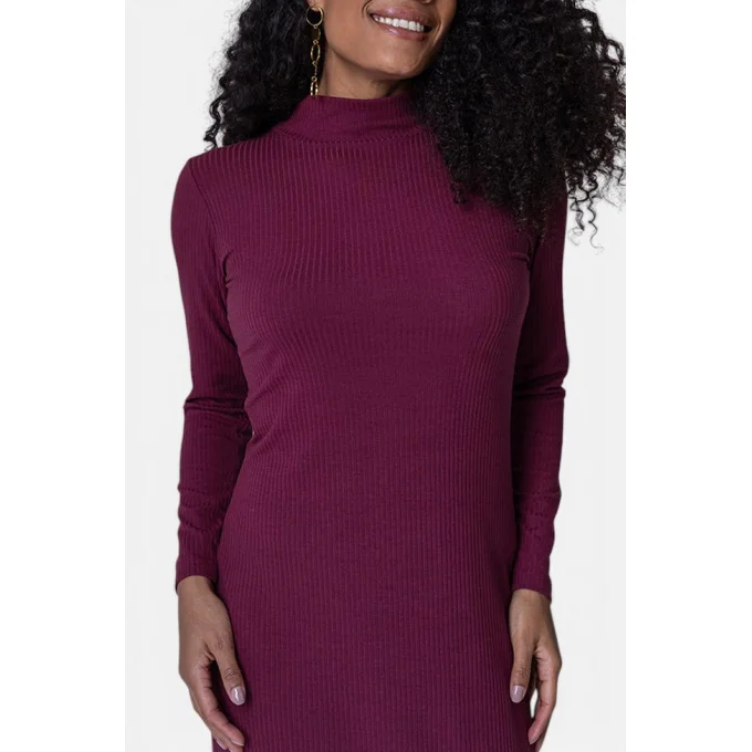 Vestido Feminino Manga Longa Canelado Midi Gabip Produto Vestido Feminino Manga Longa Canelado Midi Gabip
