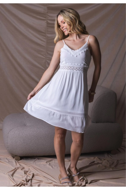 Produto - Vestido Aishty Curto Alça Feminino Branco 