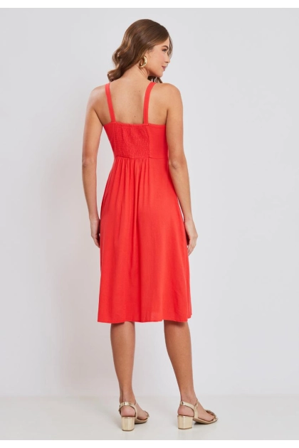 Vestido Aishty Curto Sem Manga Feminino Coral Produto Vestido Aishty Curto Sem Manga Feminino Coral