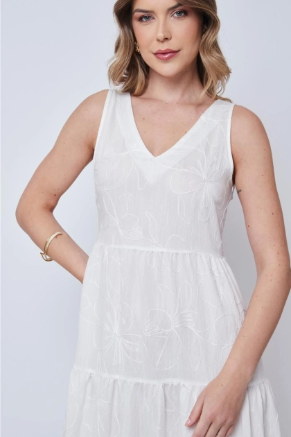 Vestido Aishty Longo Sem Manga Feminino Branco Produto Vestido Aishty Longo Sem Manga Feminino Branco