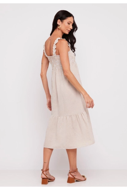 Vestido Aishty Longo Sem Manga Feminino Marrom Produto Vestido Aishty Longo Sem Manga Feminino Marrom