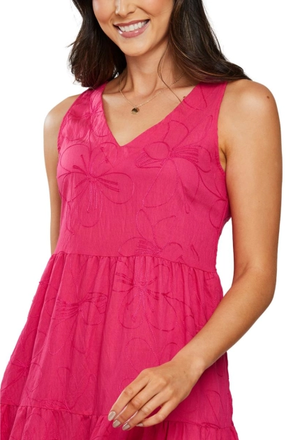 Vestido Aishty Longo Sem Manga Feminino Rosa Escuro Produto Vestido Aishty Longo Sem Manga Feminino Rosa Escuro