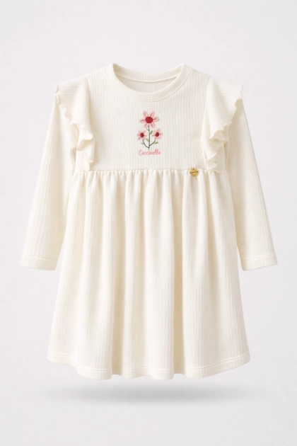 Produto - Vestido Coccinelle Manga Longa Bordado Infantil Feminino 