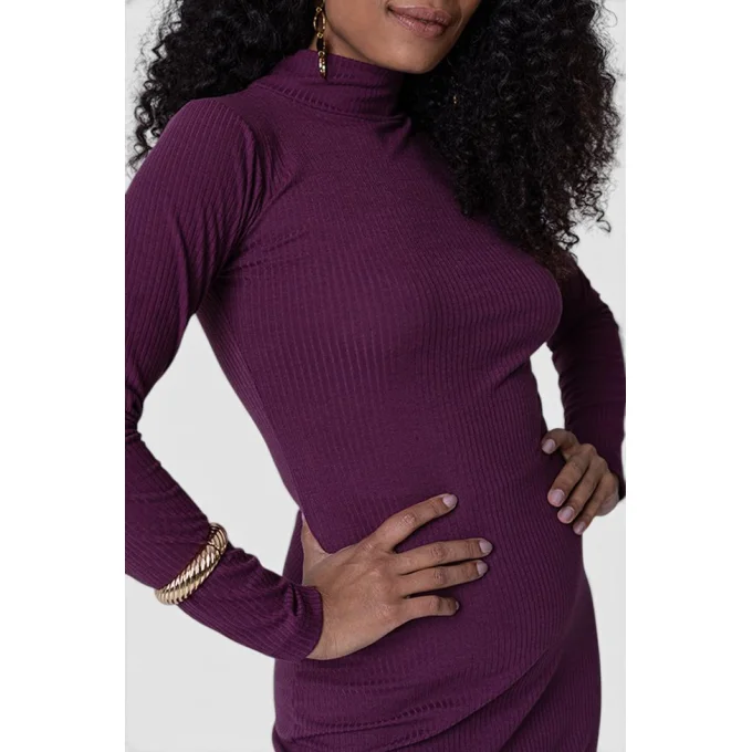 Vestido Feminino Manga Longa Canelado Midi Gabip Produto Vestido Feminino Manga Longa Canelado Midi Gabip