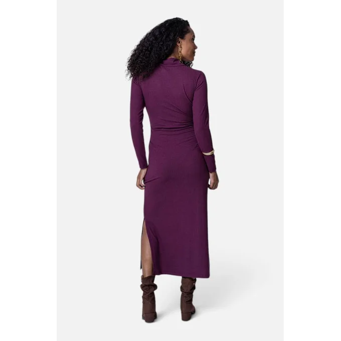 Vestido Feminino Manga Longa Canelado Midi Gabip Produto Vestido Feminino Manga Longa Canelado Midi Gabip