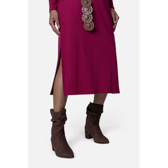 Vestido Feminino Manga Longa Midi Canelado Gabip Produto Vestido Feminino Manga Longa Midi Canelado Gabip