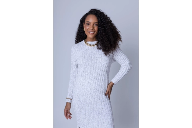 Vestido Feminino Midi Canelado Tricot Gabip Produto Vestido Feminino Midi Canelado Tricot Gabip