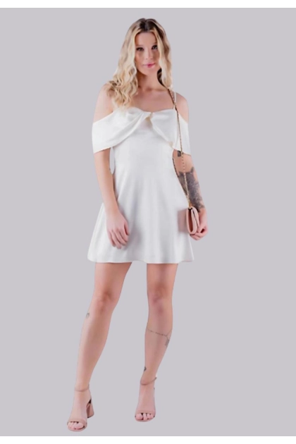 Produto - Vestido Gabip Crepe Feminino Off White