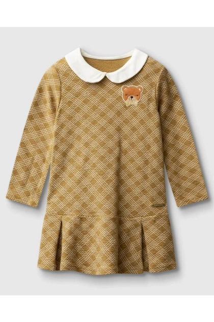 Produto - Vestido Malwee Gola Xadrez Infantil Feminino Marrom