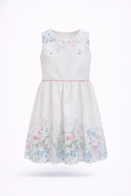 Produto - Vestido Rovitex Tricolini Infantil Feminino Off White 