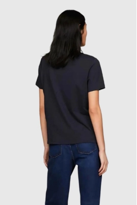 Baby Look Tommy Hilfiger Manga Curta Feminina Marinho Baby Look Tommy Hilfiger Manga Curta Feminina Marinho