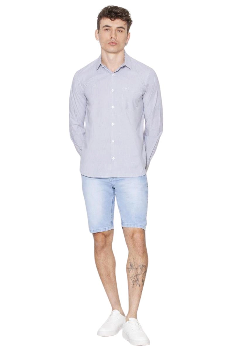 Bermuda Pitt Basic Botão Masculina Jeans Claro