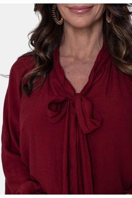 Blusa Gata Bakana Manga Longa Laço Feminina Cherry Blusa Gata Bakana Manga Longa Laço Feminina Cherry