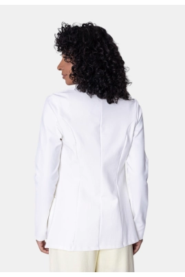 Blazer Bonequim Alongado Feminino Off White Blazer Bonequim Alongado Feminino Off White