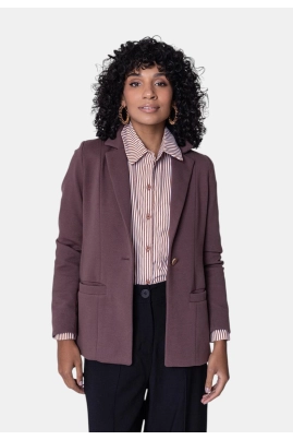 Blazer La Marca Malha Feminino Café Blazer La Marca Malha Feminino Café