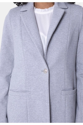 Blazer Malha La Marca Feminino Cinza Claro Blazer Malha La Marca Feminino Cinza Claro