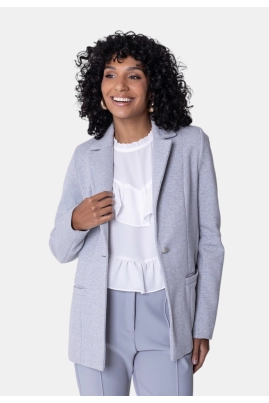 Blazer Malha La Marca Feminino Cinza Claro Blazer Malha La Marca Feminino Cinza Claro