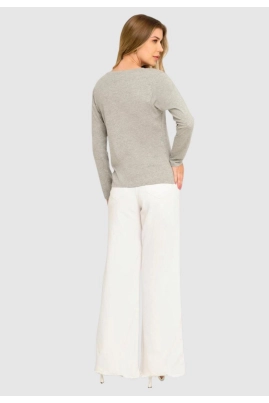 Blusa Aishty Básica Manga Longa Feminina Cinza Claro Blusa Aishty Básica Manga Longa Feminina Cinza Claro