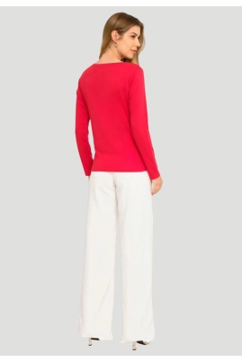 Blusa Aishty Básica Manga Longa Feminina Vermelha