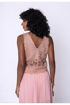 Blusa Ellen One Cropped Renda Feminina Bege Blusa Ellen One Cropped Renda Feminina Bege