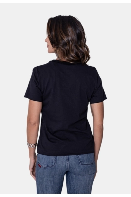 Blusa Ellus Manga Curta Feminina Preta
