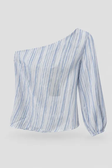 Blusa Feminina Gabip Um Ombro Só Azul Blusa Feminina Gabip Um Ombro Só Azul