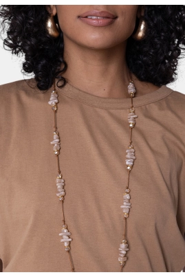 Blusa Gabip Manga Curta Feminina Baunilha Blusa Gabip Manga Curta Feminina Baunilha