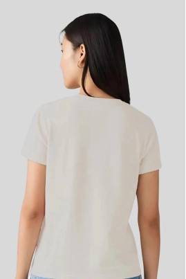 Blusa Levis Manga Curta Feminina Bege Blusa Levis Manga Curta Feminina Bege